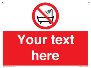 Custom Do not use this device in a bathtub shower or water-filled reservoir